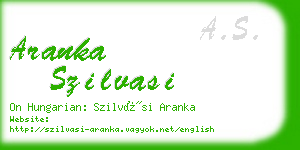 aranka szilvasi business card